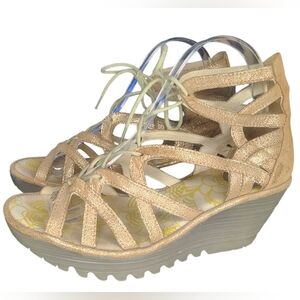 Fly London Yuke Wedge Sandal Luna, Womens 39 EU (8-8.5 US)​